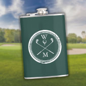 Personalisiert Monogram Emerald Green Golf Flachmann