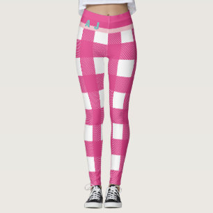 Personalisiert Monogram Modern Buffalo Karo Leggings