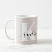 Personalisiert Monogram Script Boho Taupe Kaffeetasse (Links)
