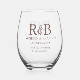 Personalisiert Monogram Vielen Dank Gastgeschenk H Weinglas Ohne Stiel