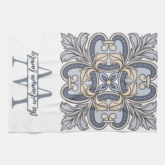 Personalisiert Monogram W Küchentuch (Horizontal)