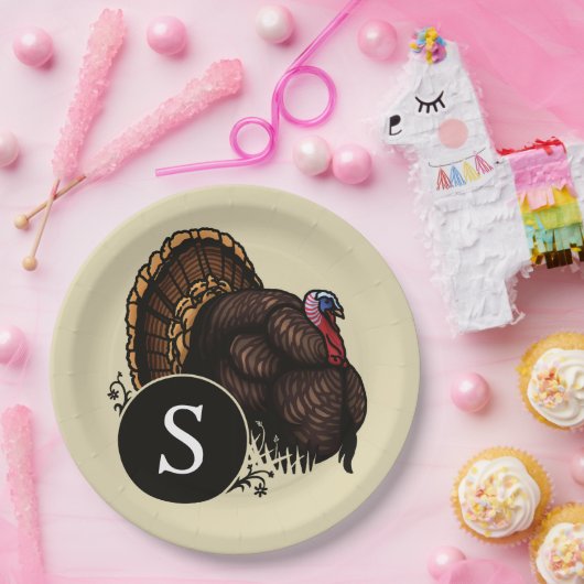 Personalisiert Monogram Wild Turkey Pappteller (Party)