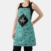 Personalisiert | Monogramm | AQUAMARIN | Floral |  Schürze (InSitu)