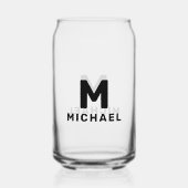 Personalisiert Monogramm Initial & Name Modern Dosenglas (Vorderseite)