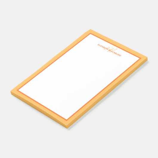 Personalisiert-Monogramm-Initialen für moderne Nam Post-it Klebezettel (angewinkelt)