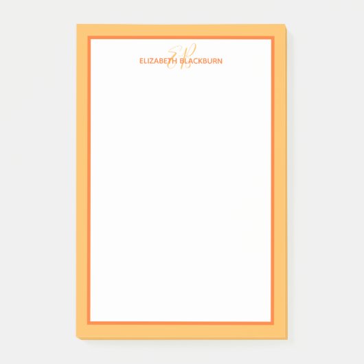 Personalisiert-Monogramm-Initialen für moderne Nam Post-it Klebezettel (Vorderseite)