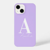 Personalisiert Monogramm Lila Lilac iPhone Hülle (Rückseite)