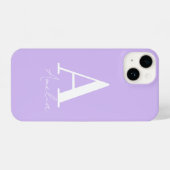 Personalisiert Monogramm Lila Lilac iPhone Hülle (Rückseite (Horizontal))