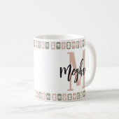 Personalisiert (Monogramm + Name) Mahjong Tiles Kaffeetasse (VorderseiteRechts)