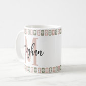 Personalisiert (Monogramm + Name) Mahjong Tiles Kaffeetasse (Vorderseite Links)