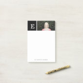 Personalisiert | Monogramm und Foto Post-it Klebezettel (Auf Schreibtisch)