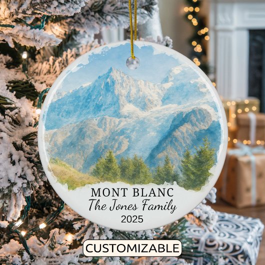 Personalisiert Mont-Blanc-Ornament, Frankreich Keramik Ornament