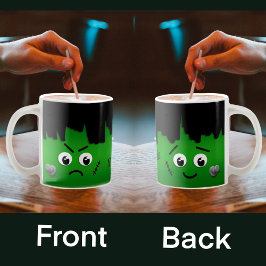 Personalisiert Moody Happy Sad Frankenstein Face Kaffeetasse