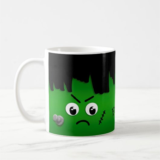 Personalisiert Moody Happy Sad Frankenstein Face Kaffeetasse (Links)