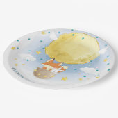 Personalisiert Moon Air Ballon Babydusche Pappteller (Schrägansicht)