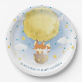 Personalisiert Moon Air Ballon Babydusche Pappteller (Vorderseite)