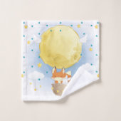 Personalisiert Moon Air Ballon Wasserfarbe Badhandtuch Set (Waschlappen)