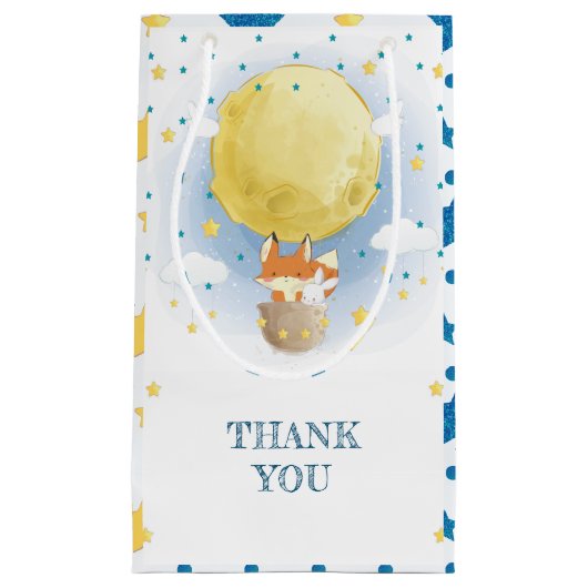 Personalisiert Moon Air Balloon Gefallen Kleine Geschenktüte (Vorderseite)