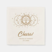 Personalisiert Moon Celestial Gold Wedding Napkins Serviette (Vorderseite)