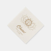 Personalisiert Moon Celestial Gold Wedding Napkins Serviette (Ecke)