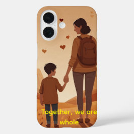 Personalisiert Mother & Son Illustration iPhone 16 Hülle