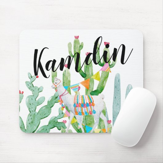 Personalisiert Mouse Pad Boho Llama Bohemisch Cact Mousepad (Mit Mouse)