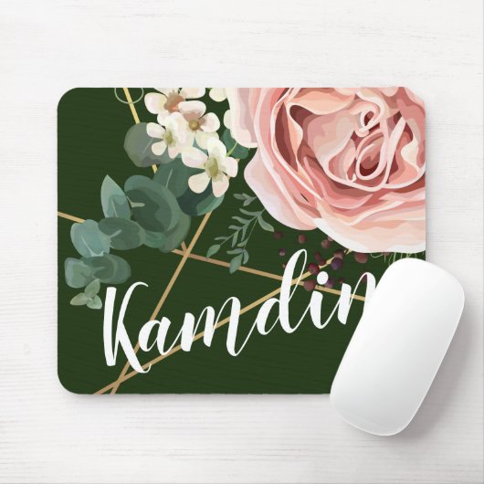 Personalisiert Mouse Pad Geometric Garden Rose Hun Mousepad (Mit Mouse)
