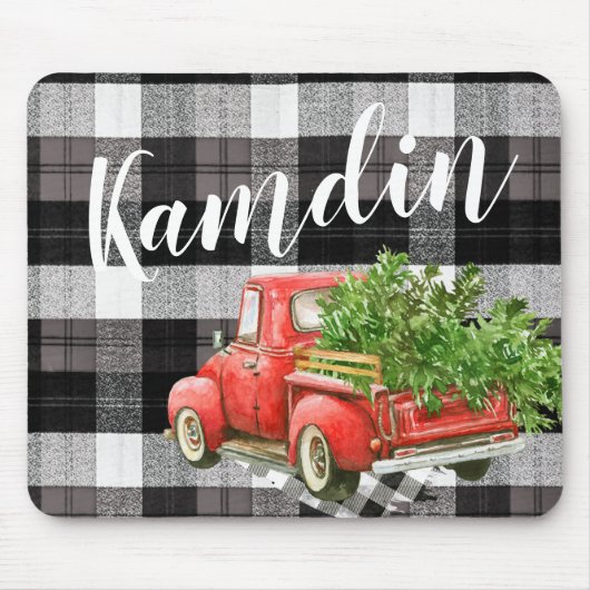 Personalisiert Mouse Pad XMAS Truck Buffalo Karier Mousepad (Vorne)