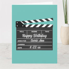 Personalisiert Movie Clapboard Aqua Geburtstagkart Karte