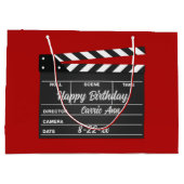Personalisiert Movie Clapboard Red Große Geschenktüte (Rückseite)
