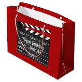 Personalisiert Movie Clapboard Red Große Geschenktüte (Rückseite Schrägansicht)