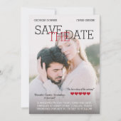 Personalisiert Movie Poster Red Hearts Save the Da Date (Vorderseite)