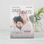 Personalisiert Movie Poster Red Hearts Save the Da Date (Stehend Vorderseite)