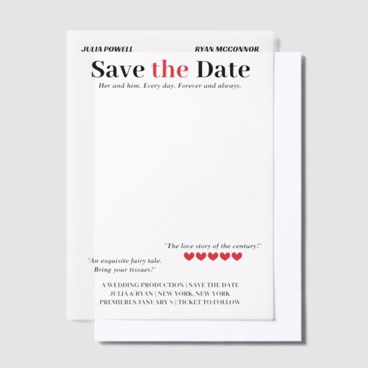Personalisiert Movie Poster Save the Date Overlay Pergament Einladungen (Versetzt)