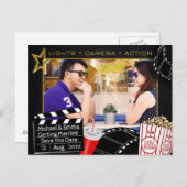 Personalisiert Movie Star Save the Date Ankündigungspostkarte (Vorne/Hinten)