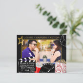 Personalisiert Movie Star Save the Date Ankündigungspostkarte (Stehend Vorderseite)