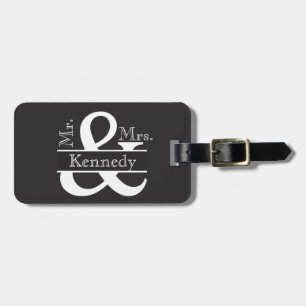 Personalisiert Mr. and Mrs Newly Weds Monogram Gepäckanhänger