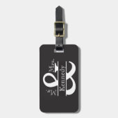 Personalisiert Mr. and Mrs Newly Weds Monogram Gepäckanhänger (Vorderseite vertikal)