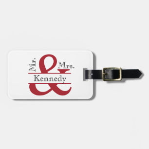 Personalisiert Mr. and Mrs Newly Weds Monogram Gepäckanhänger