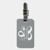 Personalisiert Mr. and Mrs Newly Weds Monogram Gepäckanhänger (Vorderseite vertikal)