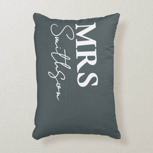 Personalisiert Mr. and Mrs. pillow, Seiner und ihr Dekokissen (Vorderseite(Vertikal))