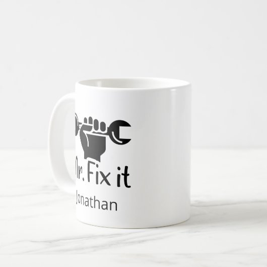 Personalisiert Mr. Fix It Wrench Hand Kaffeetasse (Vorderseite Links)