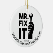 Personalisiert Mr. Fix It Wrench Keramik Ornament (Rechts)
