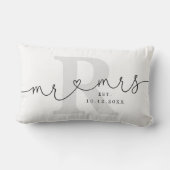 Personalisiert Mr. Monogram Wedding Lendenkissen (Rückseite)