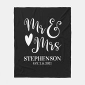Personalisiert Mr. Mrs. Couples Wedding Fleece Bla (Vorderseite)
