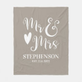 Personalisiert Mr. Mrs. Couples Wedding Fleece Bla (Vorderseite)