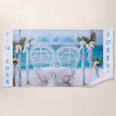 Personalisiert Mr. & Mrs. mit Dates Beach Handtuch (Vorderseite)