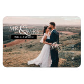 Personalisiert Mr. & Mrs. Monogram Wedding Foto Magnet (Horizontal)