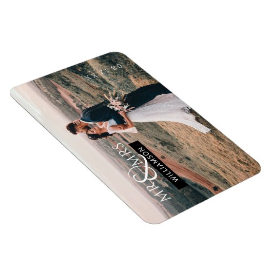 Personalisiert Mr. & Mrs. Monogram Wedding Foto Magnet (Rechte Seite)