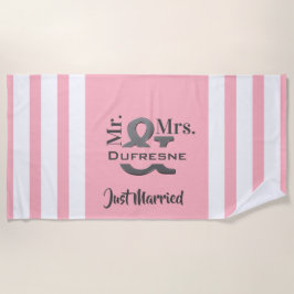 Personalisiert "Mr. & Mrs." Nur verheiratet/Jahres Strandtuch